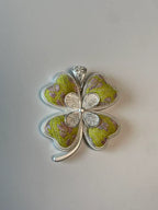 Miao Silver Plated Four Leaf Clover Pendant Necklace Green-Luma Vale