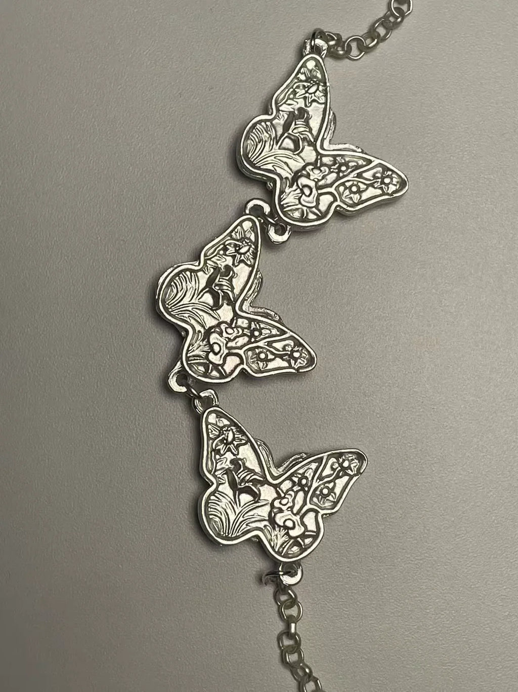Miao Silver Plated Triple Butterfly Bracelet Purple-Luma Vale