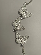 Miao Silver Plated Triple Butterfly Bracelet Purple-Luma Vale
