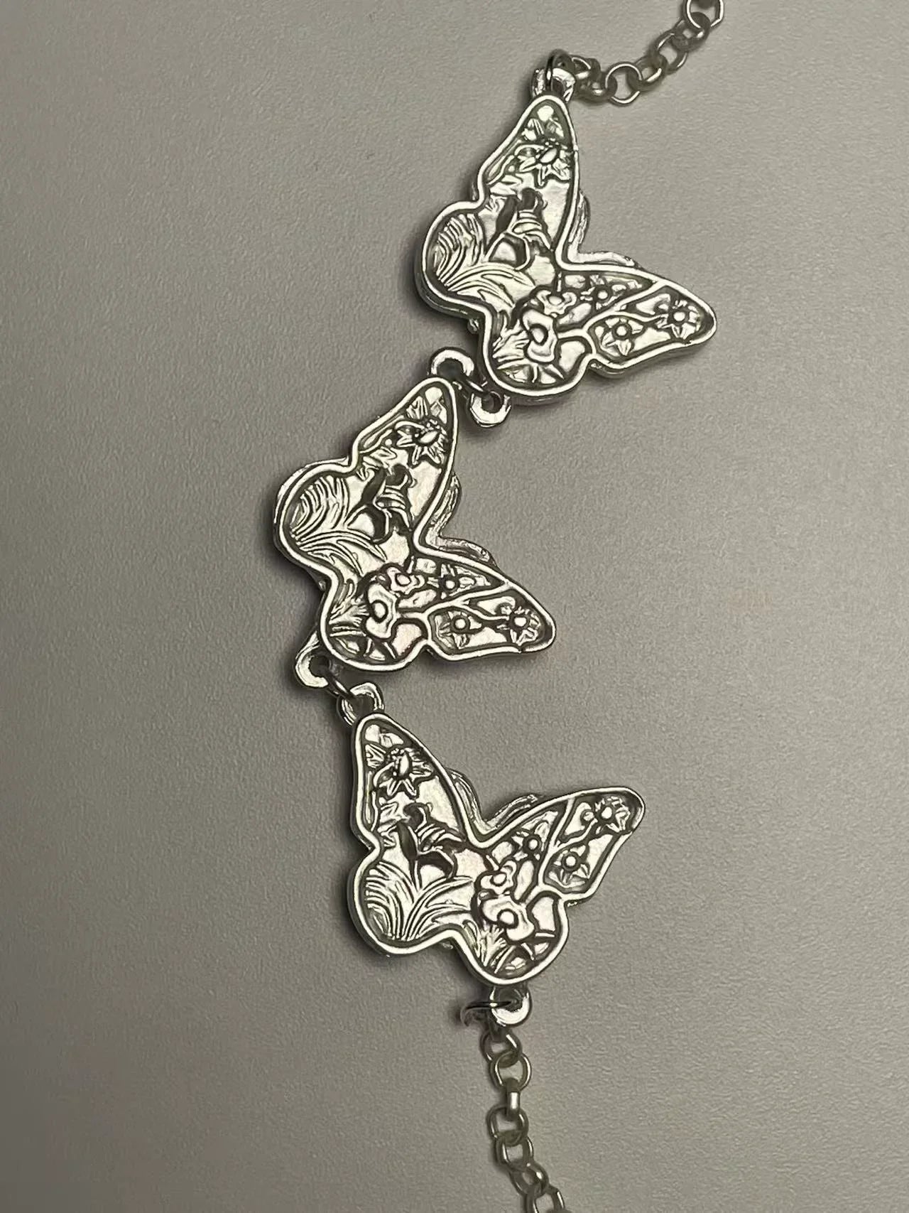 Miao Silver Plated Triple Butterfly Bracelet Purple-Luma Vale
