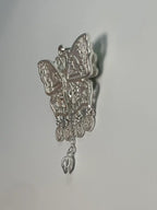 Miao Silver Plated Butterfly Coin Tassel Pendant Necklace Green-Luma Vale
