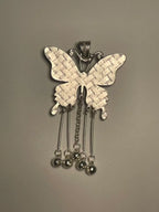 Miao Silver Plated Butterfly Bell Drop Pendant Necklace Blue-Luma Vale