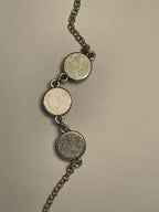 Miao Silver Plated Floral Roundel Bracelet Blue-Luma Vale