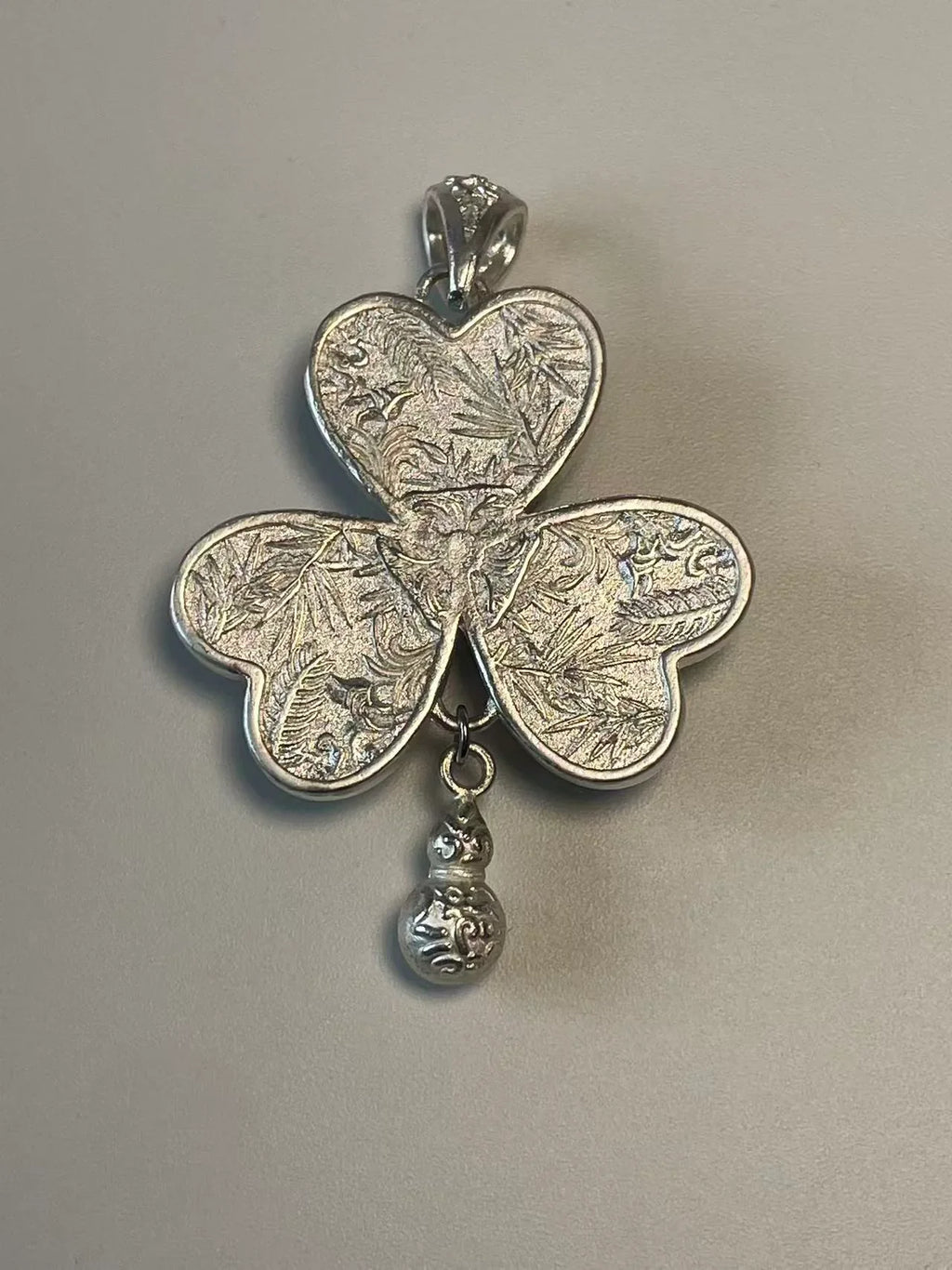 Miao Silver Plated Floral Heart Pendant Necklace Blue Green-Luma Vale