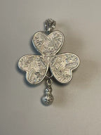 Miao Silver Plated Floral Heart Pendant Necklace Blue Green-Luma Vale