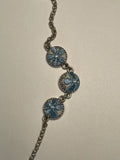 Miao Silver Plated Floral Roundel Bracelet Blue-Luma Vale