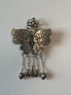 Miao Silver Plated Butterfly Tassel Pendant Necklace Purple-Luma Vale