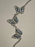 Miao Silver Plated Triple Butterfly Bracelet Blue-Luma Vale