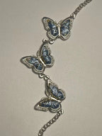 Miao Silver Plated Triple Butterfly Bracelet Blue-Luma Vale