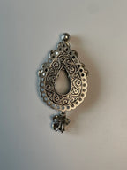 Miao Silver Plated Floral Open Teardrop Pendant Necklace Pink-Luma Vale