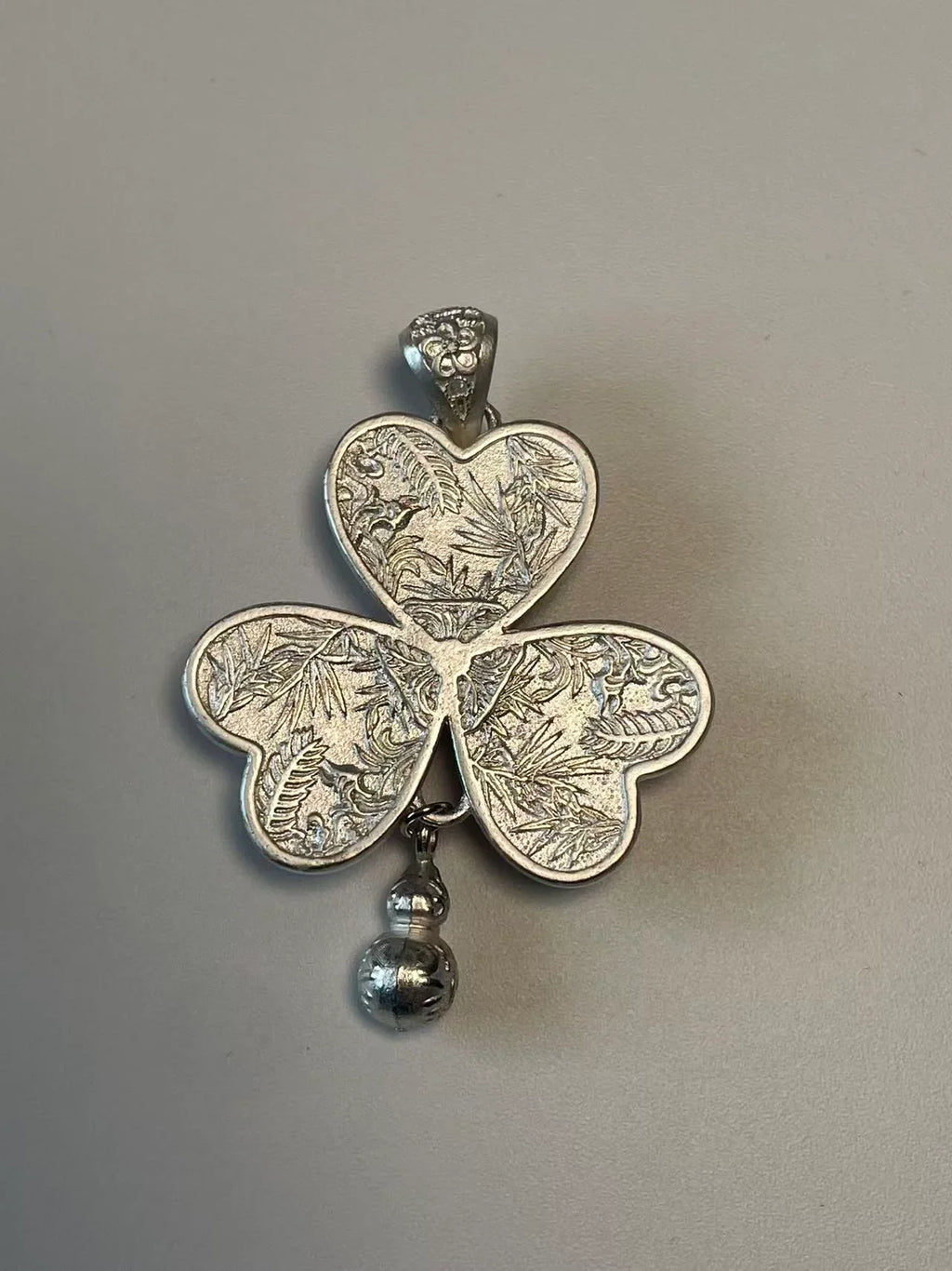 Miao Silver Plated Heart Clover Pendant Necklace Pink-Luma Vale