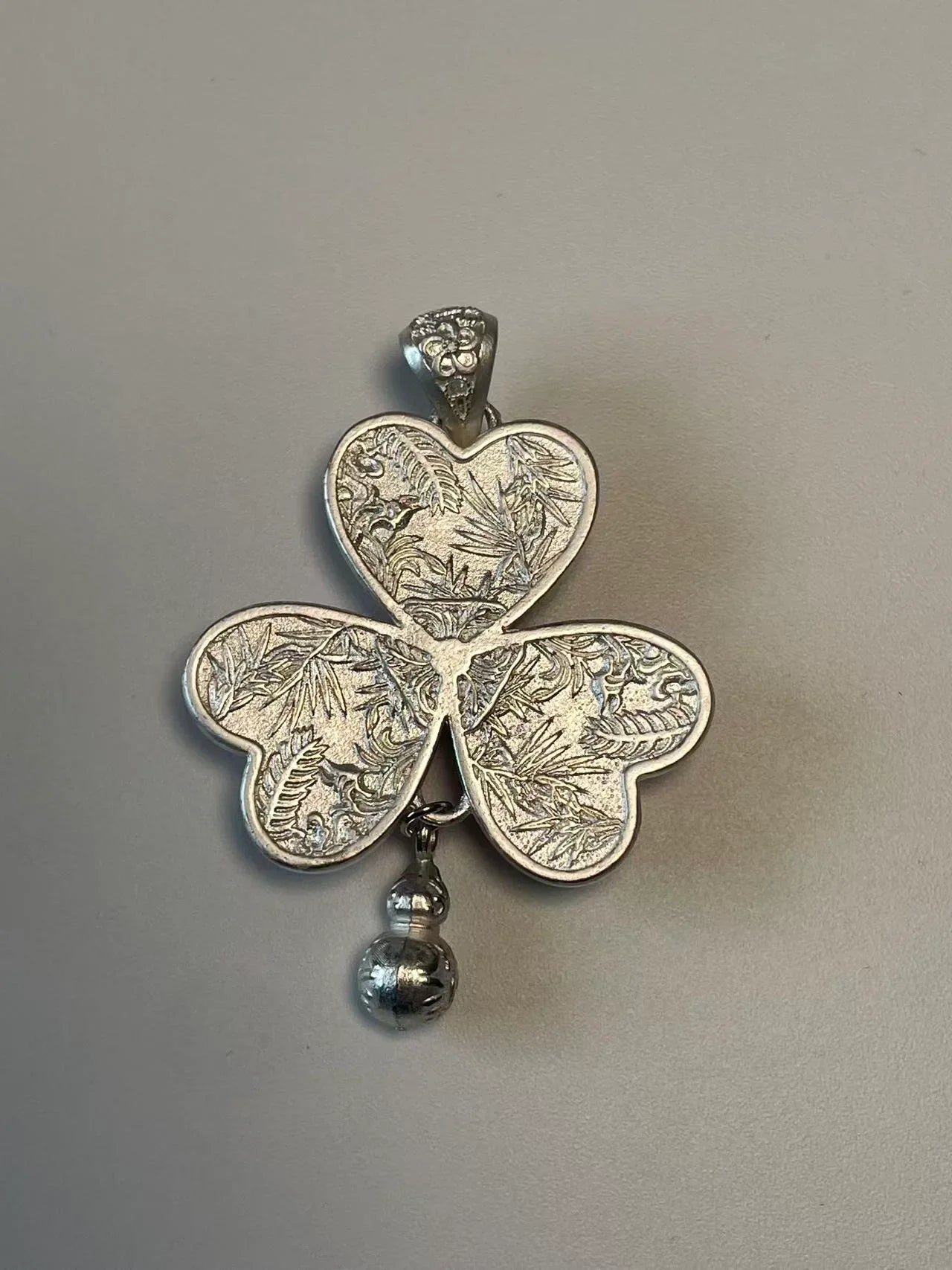 Miao Silver Plated Heart Clover Pendant Necklace Pink-Luma Vale
