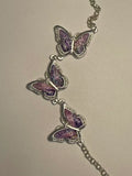 Miao Silver Plated Triple Butterfly Bracelet Purple-Luma Vale