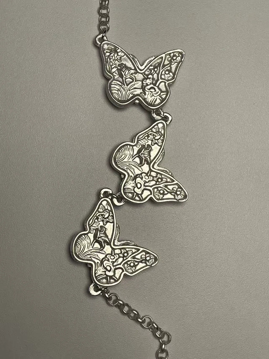 Miao Silver Plated Triple Butterfly Bracelet Blue-Luma Vale