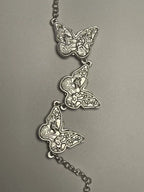 Miao Silver Plated Triple Butterfly Bracelet Blue-Luma Vale