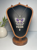 Miao Silver Plated Butterfly Pendant Necklace Purple-Luma Vale