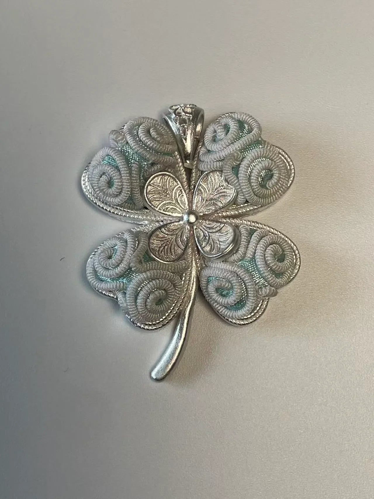 Miao Silver Plated Four Leaf Clover Pendant Necklace Mint-Luma Vale